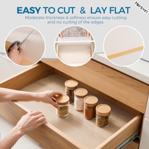 Hersvin Shelf Liners 20 in x 20 ft EVA Drawer Mats, Non-Adhesive Cupboard Pro...