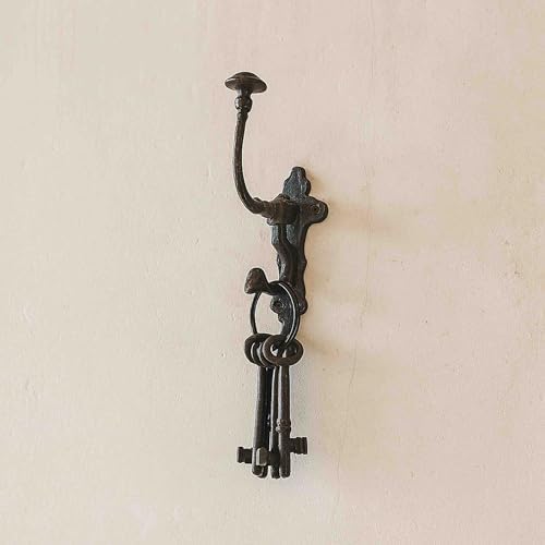 Mystic Colonial Rustic Cast Iron Wall Hooks – Heavy Duty Vintage Utility Hook...