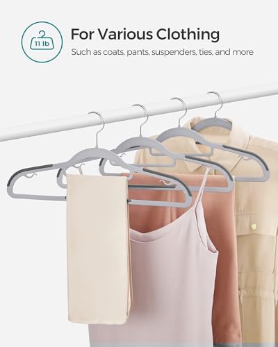 SONGMICS Pack of 50 Coat Hangers, Space-Saving Plastic Clothes Hangers