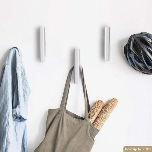 Wood Wall Hooks 4 Pack Coat Hooks Wall Mount, Towel Hooks for Bathrooms