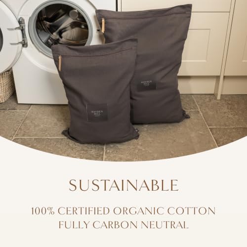 Hayden Hill Luxury Organic Cotton Travel Laundry Bags, Small & Large 2 Pack