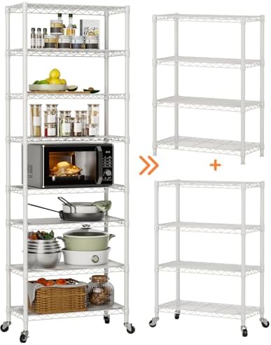 Golpart Shelves Storage Shelf Wire Closet Bathroom Organizers Metal Pantry