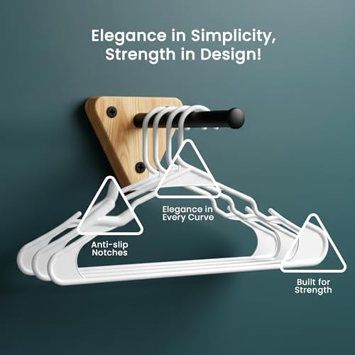 Utopia Home Plastic Hangers 200 Pack – Space Saving Clothes Hanger White