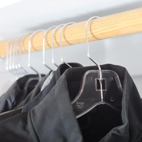 DEILSY™ Clear Plastic Hangers 25 Pack Durable Plastic Shirt Hangers