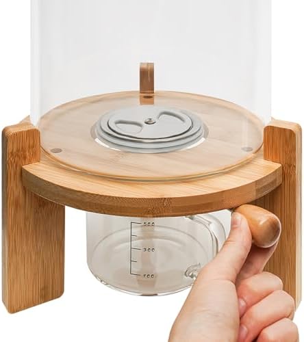 AngelcityCC Flour and Cereal Container, Rice Dispenser 5L Glass Food Storge C...