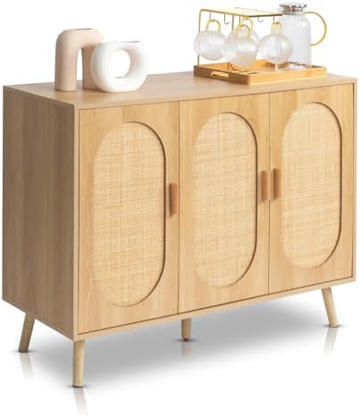 Rattan Shoe Cabinet for Entryway,Hidden Shoe Cabinet Storage with 3 Door,Free...