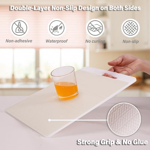 Shelf and Drawer Liners for Kitchen Cabinet,Off-White Cupboard Liner