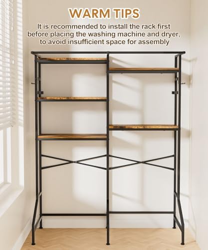 Homde Over The Washer and Dryer Storage Shelf: 5-Tier Heavy Duty