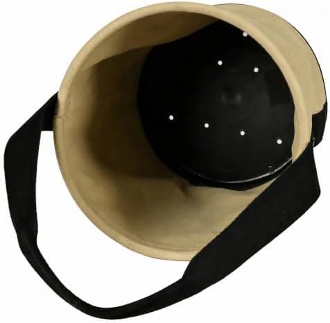 Canvas Tool Bucket with Plastic Bottom & Drain Holes, Heavy-Duty Work Bag