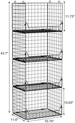 Jakyitvi 4-Tier Extra Height Stackable Closet Organizer – Foldable Storage Bi...