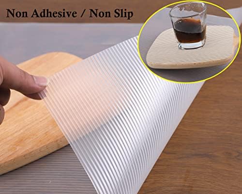 Shelf Liners for Kitchen Cabinets Non Adhesive 24 Inch Wide X 20 Ft Clear Non...