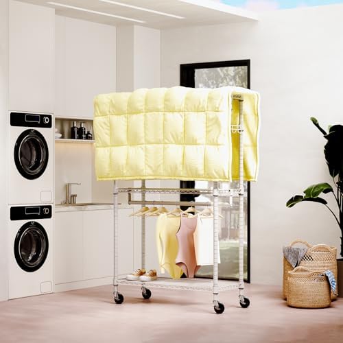 M MZG Heavy Duty Rolling Garment Rack 3 Tiers Adjustable Wire Shelving Clothe...