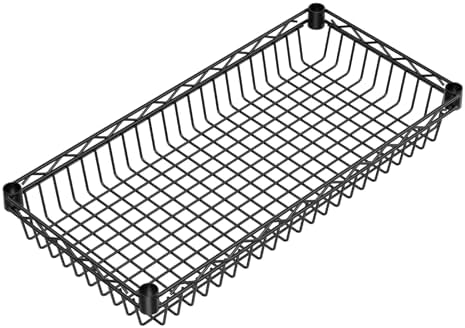 Golpart Basket Shelves Closet Rack with Wheels Metal Pantry Wire Shelf Unit