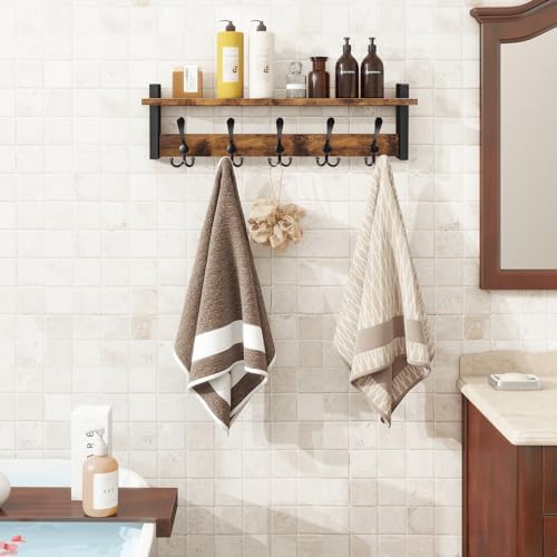 Homode Wall Mount Coat Rack with Shelf and 5 Tri Hooks