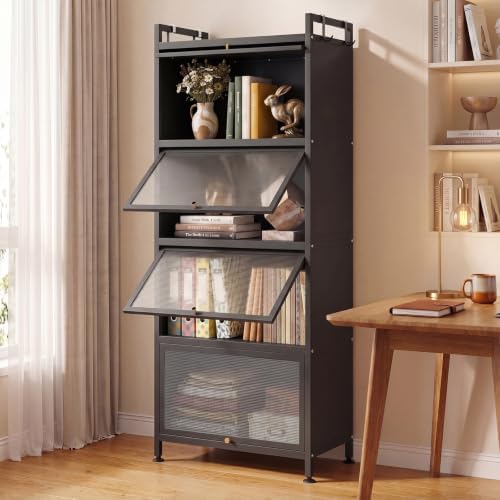 LOKO 5-Tier Kitchen Storage Cabinet, Mobile Microwave Stand (Black)