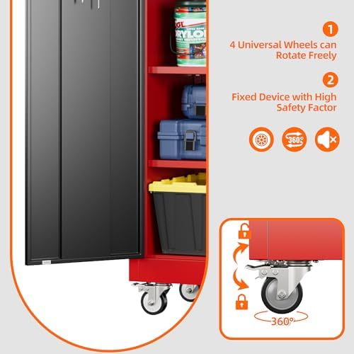 SUXXAN Wide & Deep 71"x34"Wx18 D Metal Garage Storage Cabinet R...