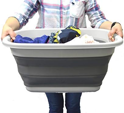 SAMMART Set of 2-31L (8.1 Gallon) Collapsible Plastic Laundry Basket-Pop Up S...