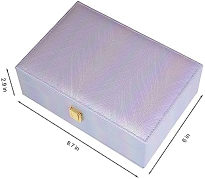 Customizable Rainbow Leather Box with Mirror, Jewelry Case, Jewelry Organizer...