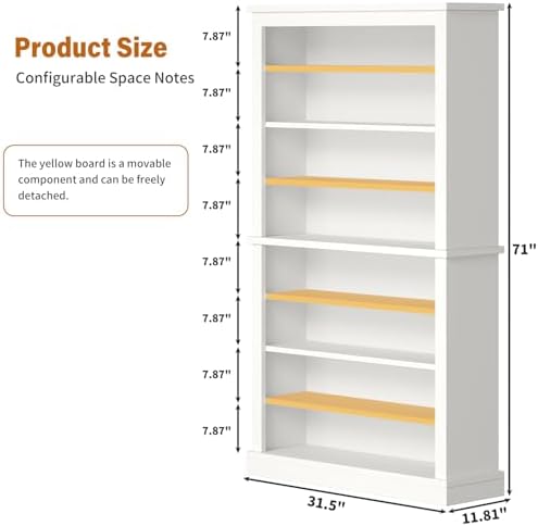 knoworld Freestanding Shoe Cabinet, Holds 40-45 Pairs, 71 Inch Tall 9-Tier Sh...