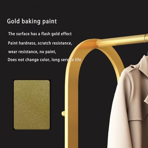 Gold Clothing Rack,Metal Garment Rack with Bottom Storage Shelves and 6 Side ...