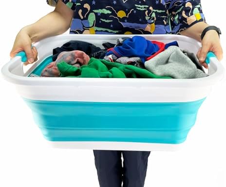 SAMMART 41L (10.8 gallons) Collapsible Plastic Laundry Washing Tub/Basket-Fol...