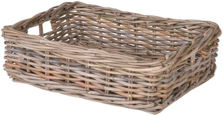 Kouboo Kobo Rattan Shelf Removable Liner, Gray, Medium Size Decorative Storag...