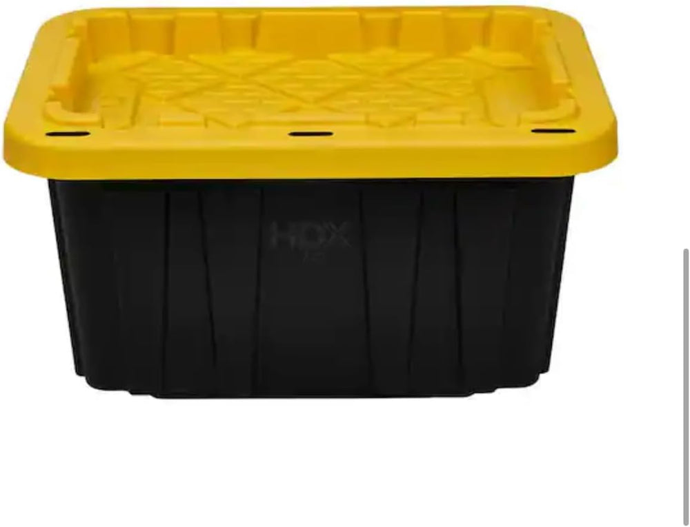 HDX Tough Polypropylene Plastic 27 Gal. Storage Tote in Black by HDX (4 pack)