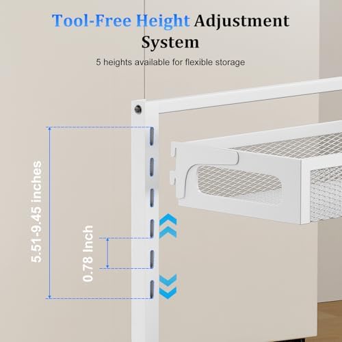 Petiza Metal Under Sink Organizer, Pull Out Cabinet Organizer Rack with Silk-...