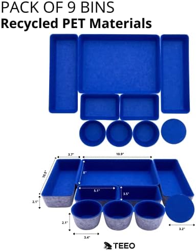 Teeo - Felt Drawer Organizer - Desk Accessories - Office Organization - Kitch...