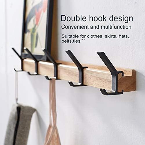 Coat Hook Rack Wall Mounted Coat Rack-5 Double Hook,Aluminum,Metal Coat Hook ...