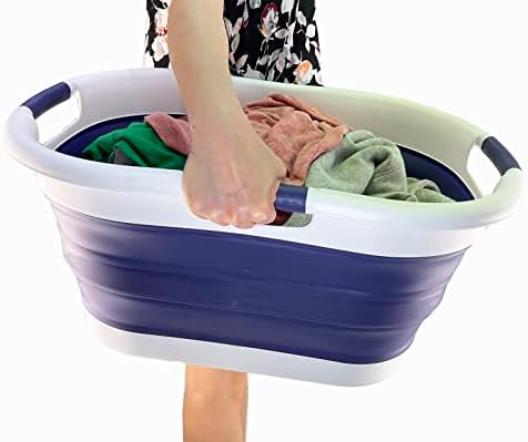 SAMMART 40L (10.5 gallon) Collapsible Plastic Laundry Basket - Foldable Pop U...