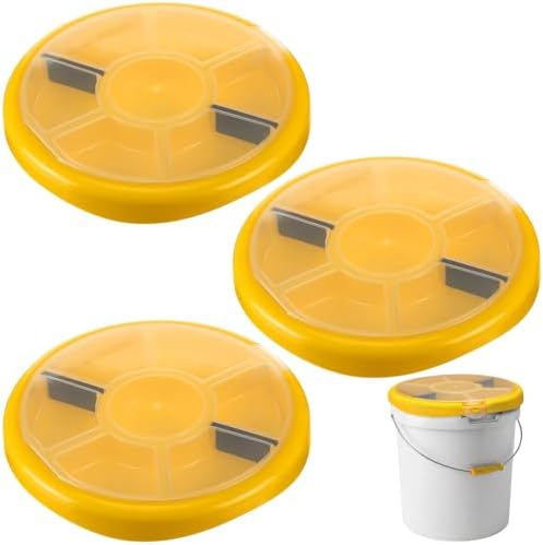 3 Pcs 5 Gallon Bucket Tool Organizer Yellow Bucket Seat with 2 Removable Wall...