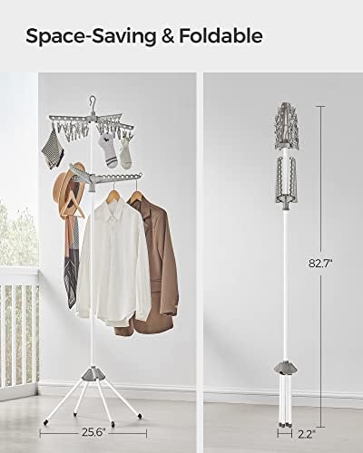 SONGMICS Clothes Drying Rack, 72.8-Inch Drying Rack, 3 Rotatable Arms