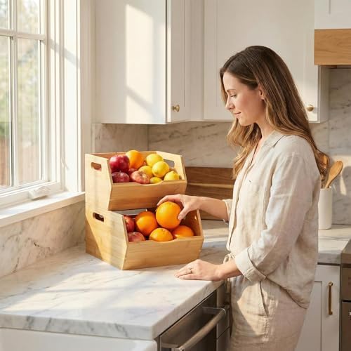 Bamboo Pantry Storage Bins