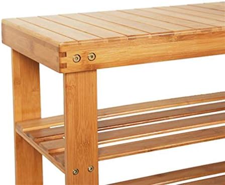 3 Tier Shoe Rack with Bench, Premium Bamboo Shoe Storage Shelf or Shoe Rack B...