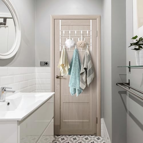 Over The Door Hooks for Hanging, 14 Hooks Over Door Coat Hanger, Coat Clothin...