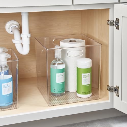 iDesign Pantry Storage Bin, Large Cube Organizer, Set of 2, Clear