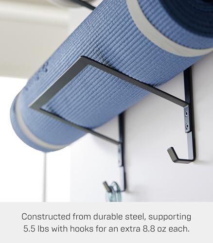 YAMAZAKI Home Tower Over-The-Door Yoga Mat Storage Hanger - 3-Tier Organizer ...
