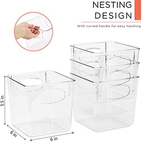 Sorbus Fridge Organizers and Storage, Clear Plastic Bins (Small, 8 Pack)