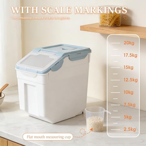 Airtight Dog Food Storage Container (2-Pack), 11.86 Gal Large Pet Food Storag...