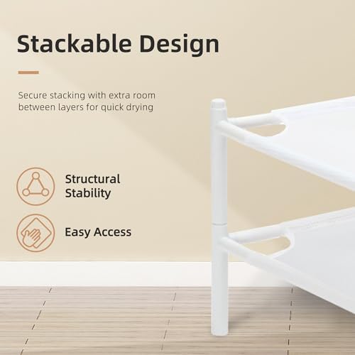 STORAGE MANIAC Sweater Drying Rack, Mesh Clothes Drying Rack, Stackable Laund...
