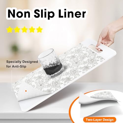 Drawer and Shelf Liner for Kitchen Cabinets Non-Adhesive Non-Slip