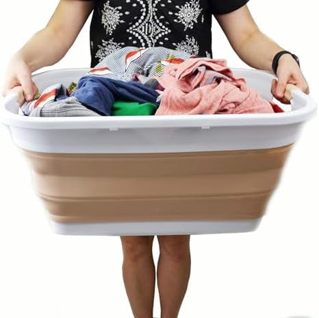 SAMMART 41L (10.8 gallon) Collapsible Plastic Laundry Basket - Foldable Pop U...