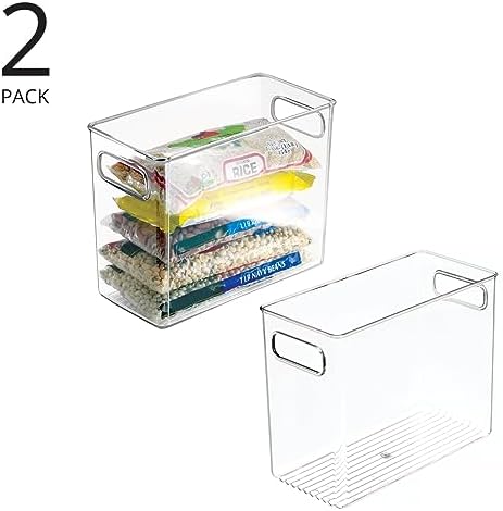 mDesign Plastic Modern Kitchen, Pantry Food Storage Container Bin w/ Handles ...