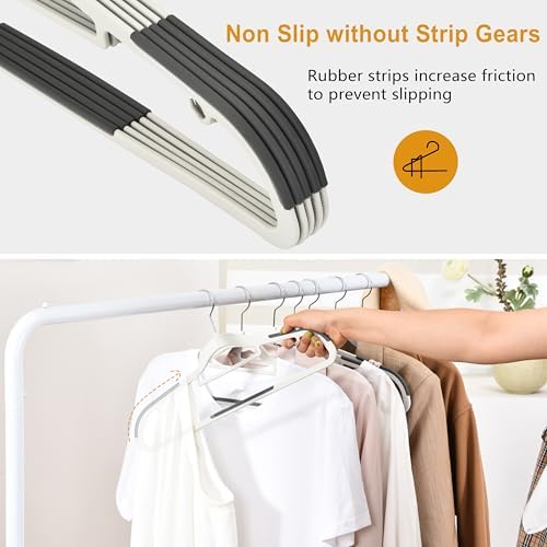 Plastic Hangers 50 Pack, Non Slip Slim Clothes Hangers