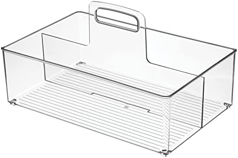 mDesign Large Plastic Divided Portable Storage Organizer Caddy Tote Basket Bi...