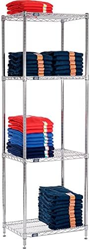 Nexel 18" x 30" x 86", 4 Tier Adjustable Wire Shelving Unit, N...