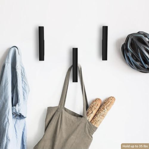 Wood Wall Hooks 4 Pack Coat Hooks Wall Mount, Towel Hooks for Bathrooms