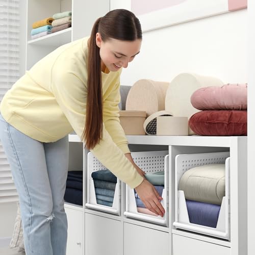 Sorbus Stackable Closet Organizer, Open-Front Shelf Bins (3 XL)