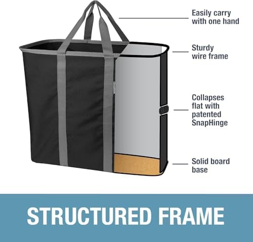 Collapsible Laundry Caddy LUXE (300D) - Navy Noir/Cream (2PK)